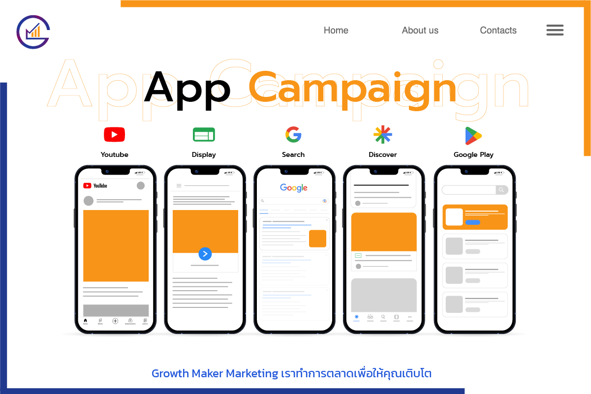 Universal App Campaign คนทำแอปต้องรู้จัก ทำการตลาดบน Application  เพิ่มยอดดาวน์โหลดแอพ - Growth Maker เอเจนซี่การตลาดออนไลน์ดูแลโฆษณา ออนไลน์แบบครบวงจร